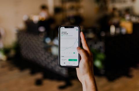 smartphone showing investment app
